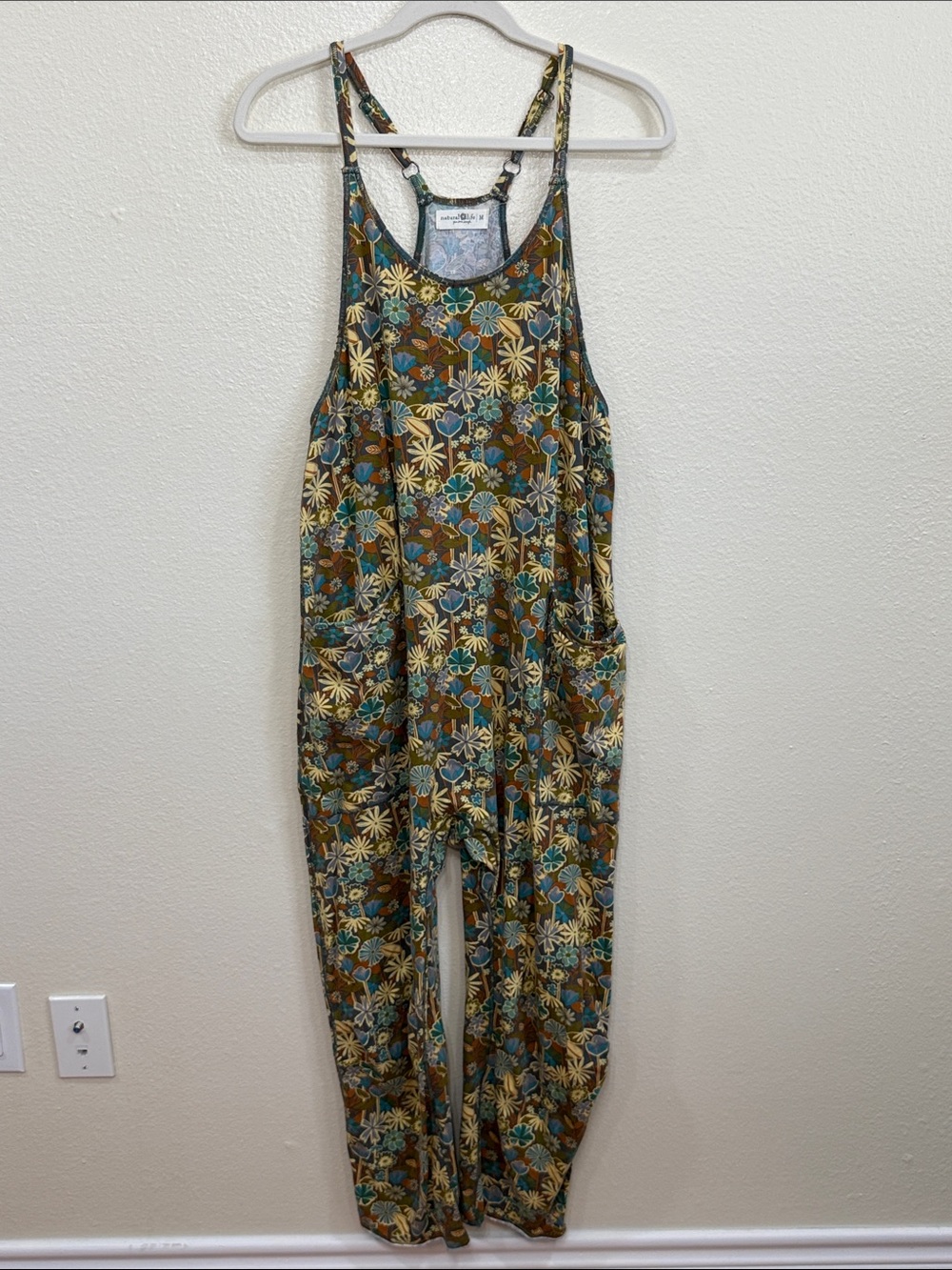 Natural Life Lucy Jumpsuit Slouchy Romper Pockets Cottagecore Size Medium